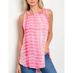 Bright tie dye cut out tank